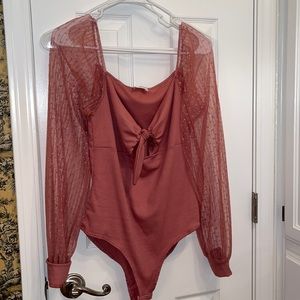 Pink peach love bodysuit